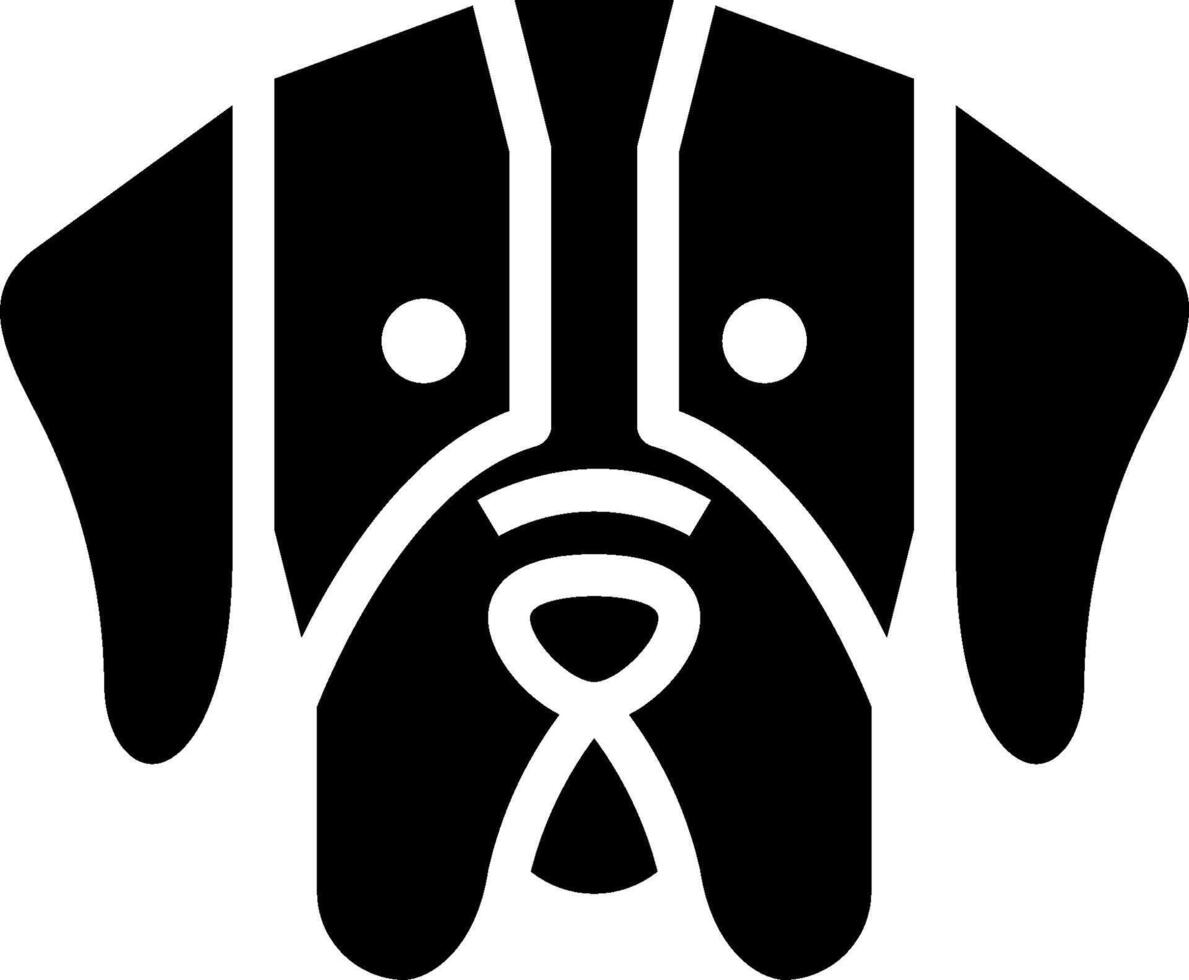 A black and white dog head icon vector