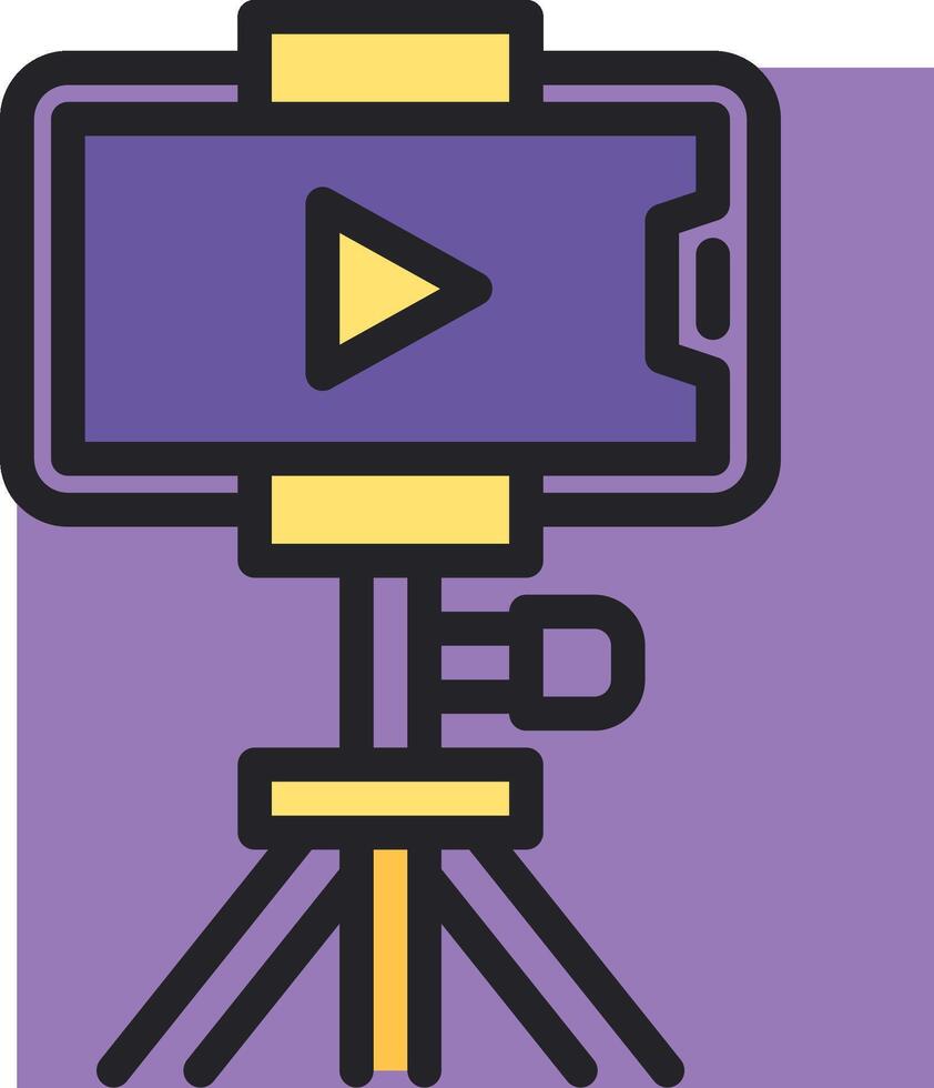camera on tripod icon vector