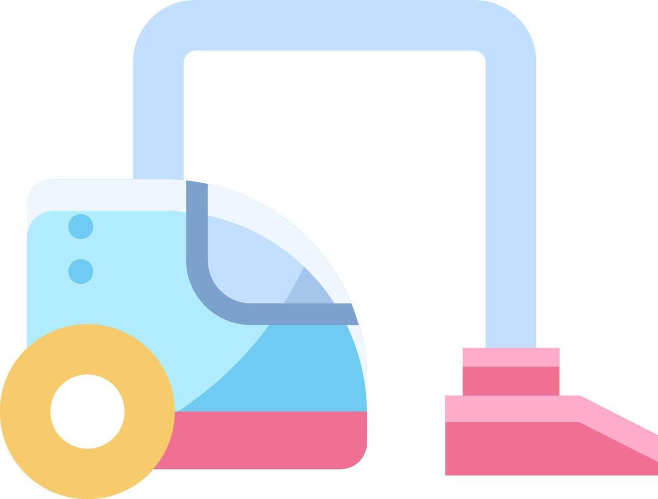 A vacuum cleaner with a pink and blue handle vector