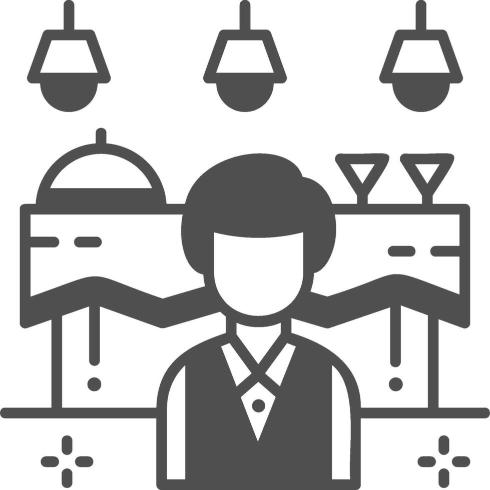 A man in a suit standing in front of a bar vector