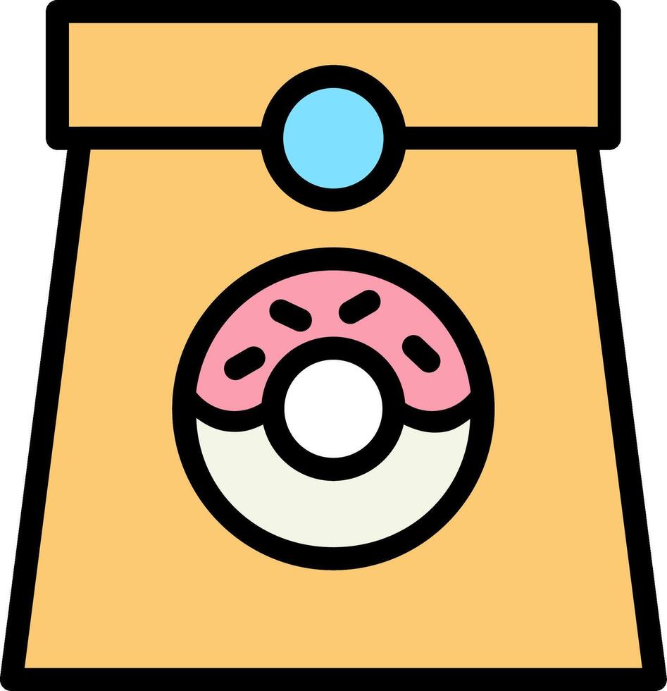 A bag with a donut inside it vector