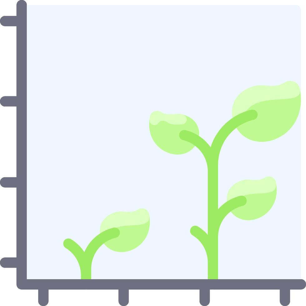 A plant growing in a growth chart vector