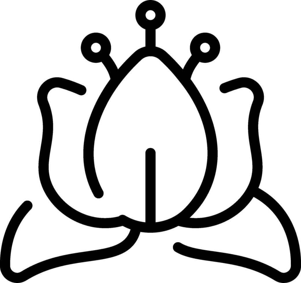A black and white line drawing of a flower vector