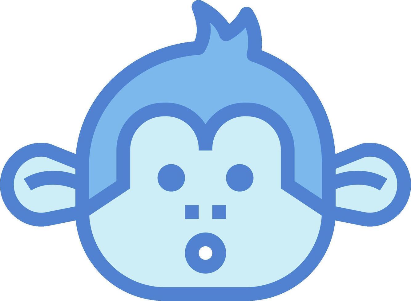 A blue monkey head with a mouth open vector