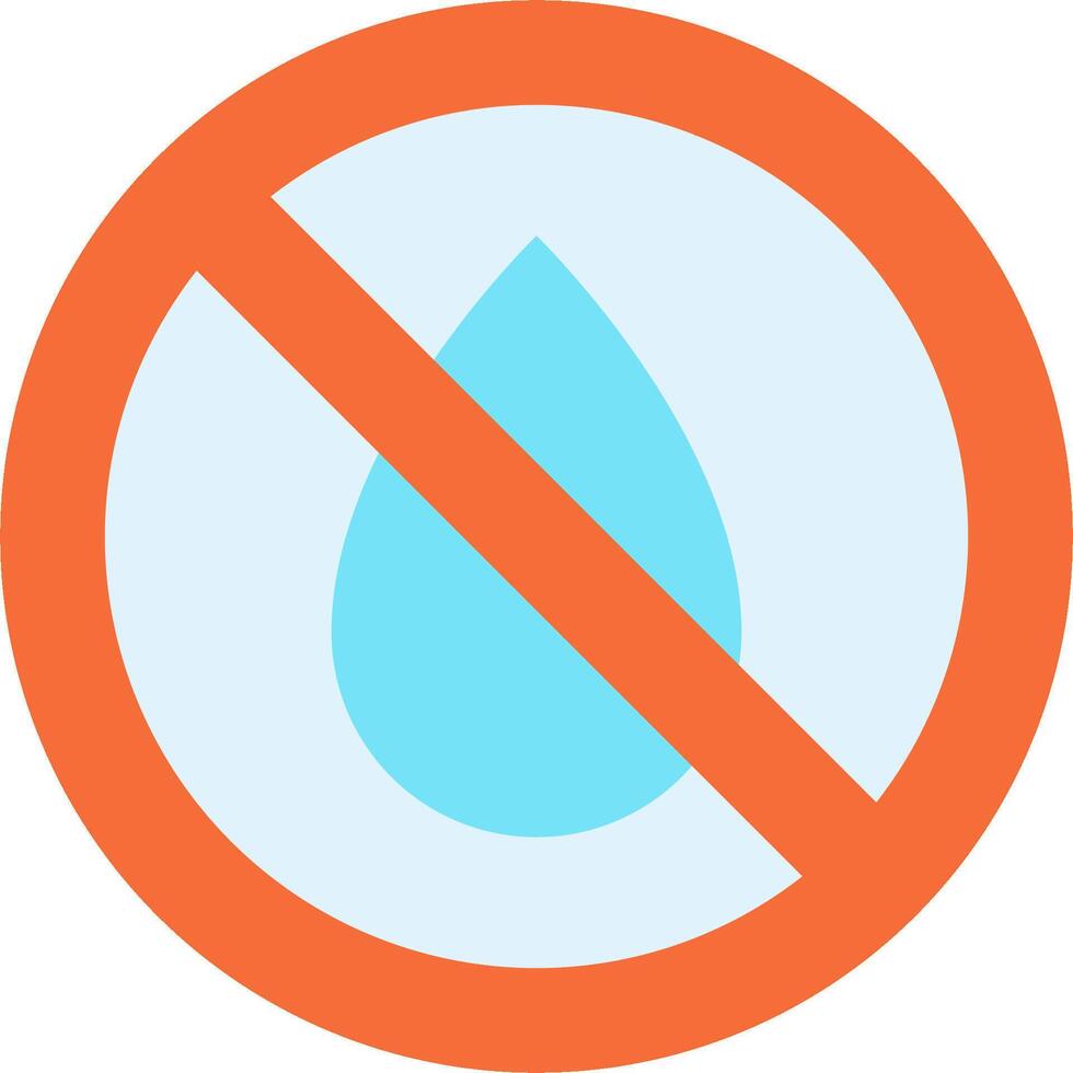 A no water sign with a blue drop vector
