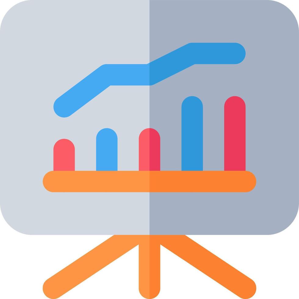 A flat icon of a bar chart on a white background vector
