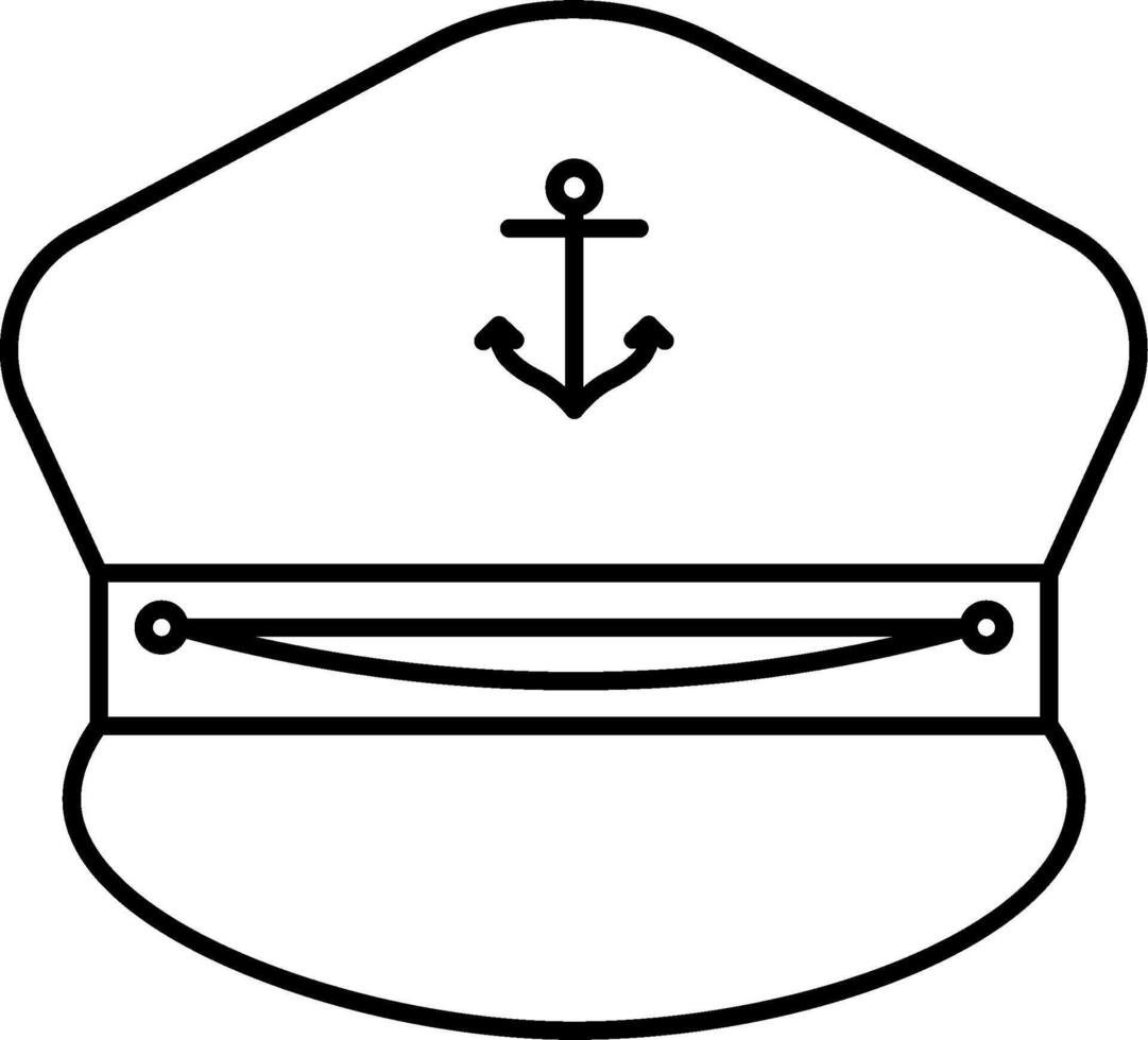 A black and white illustration of a sailor's hat vector