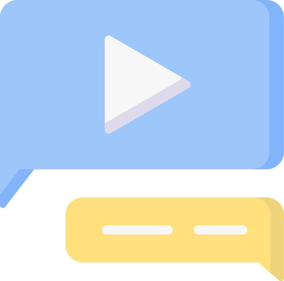 A play button and two speech bubbles vector