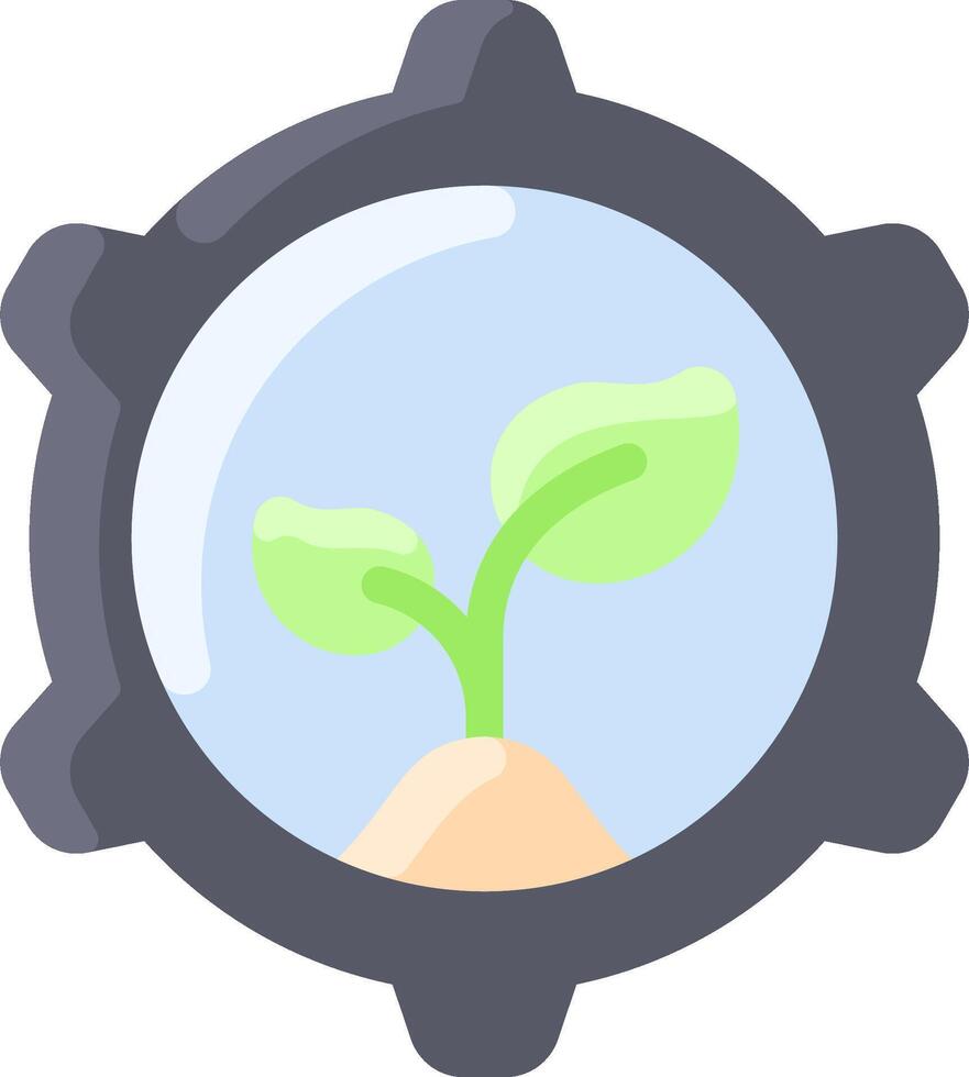 A plant growing inside a gear vector
