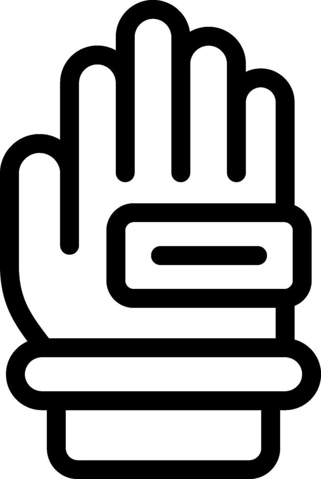 A glove icon with a black outline vector