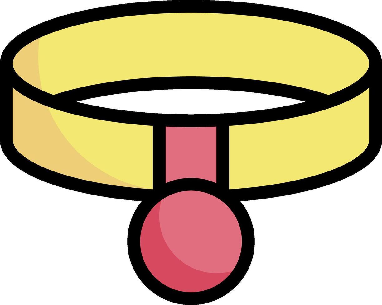 A yellow and pink ring with a red ball vector