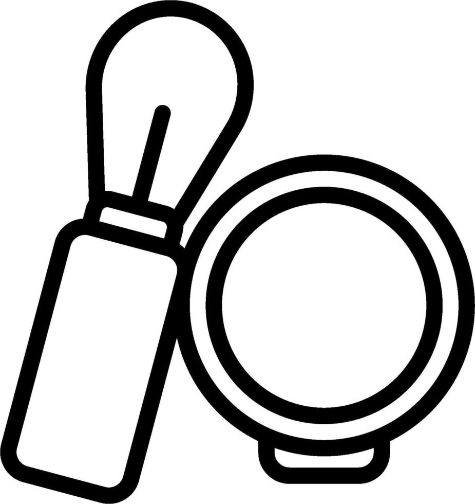 Makeup brush and mirror icon vector