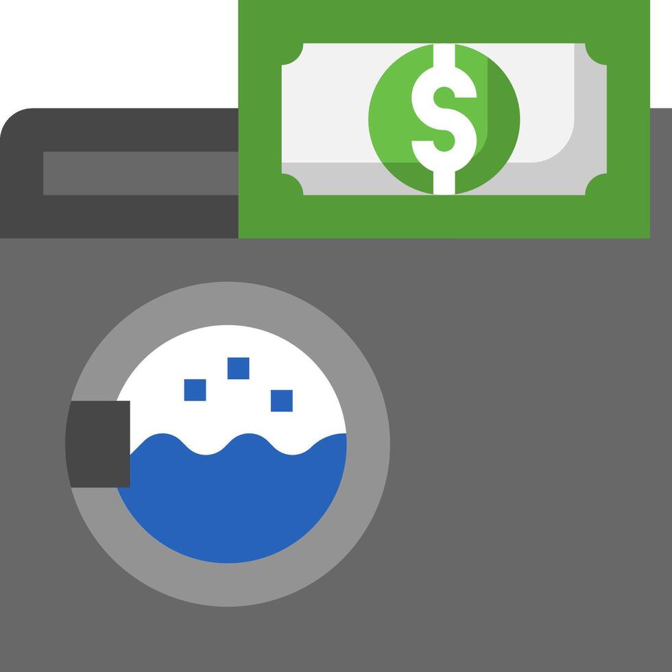 A washing machine with money and a dollar sign vector