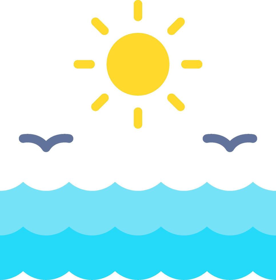 The sun is shining over the ocean and birds are flying vector