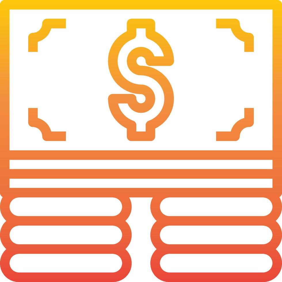 A stack of money with a dollar sign on it vector