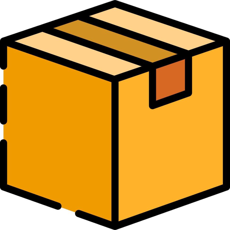 A box with a brown stripe on it vector