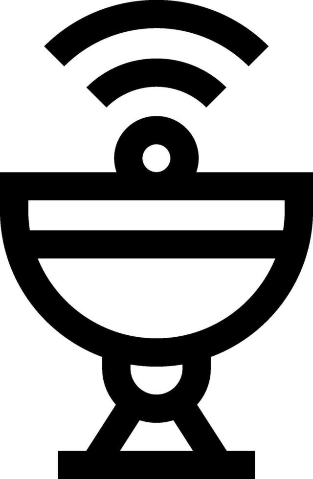 A black and white image of a bowl with wifi symbol vector
