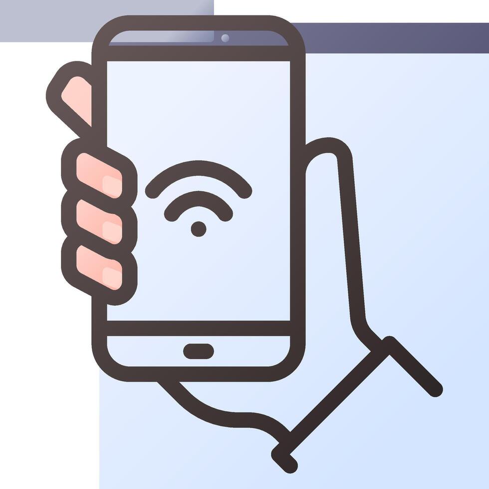 Mobile phone with wifi icon vector