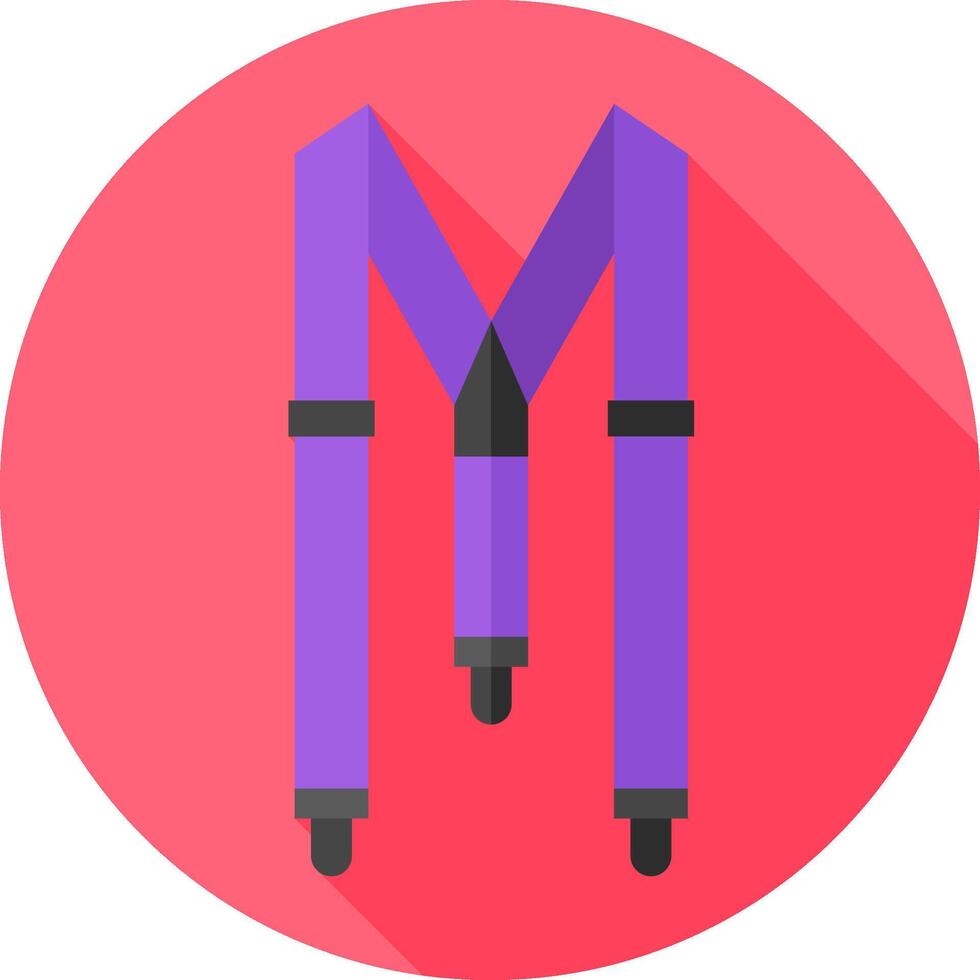 A purple suspender with a long shadow vector