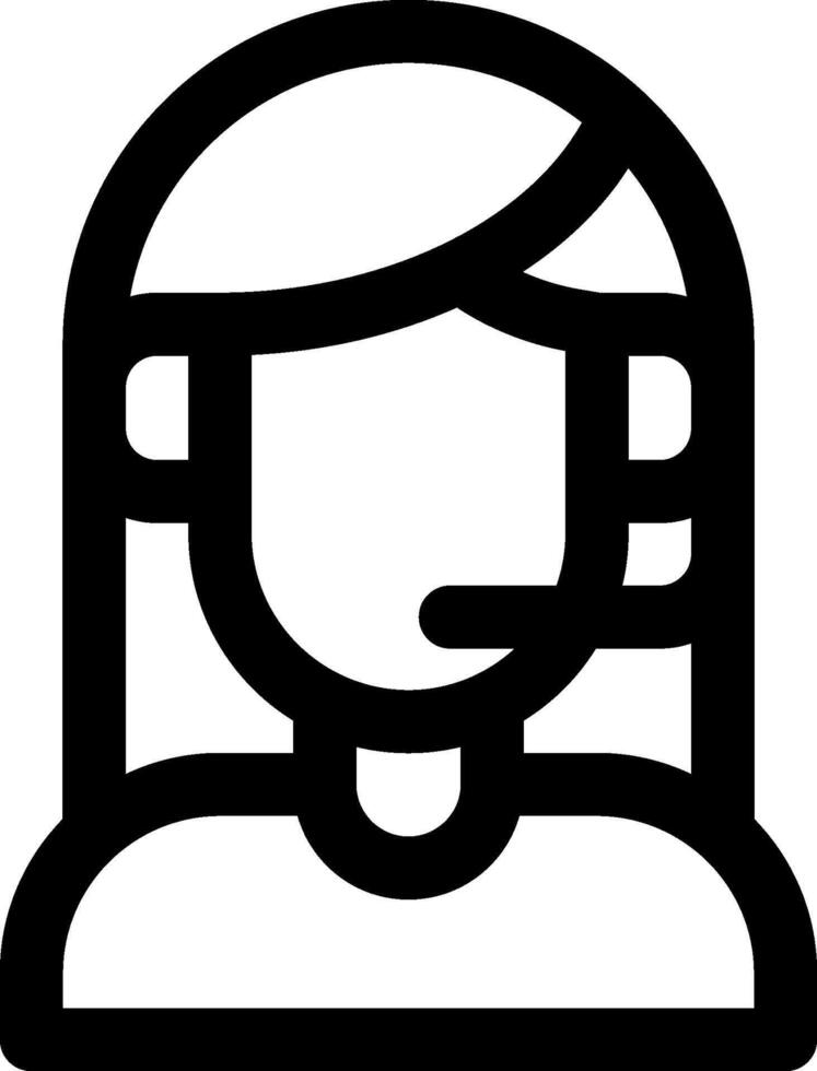 A woman with a headset on her head vector