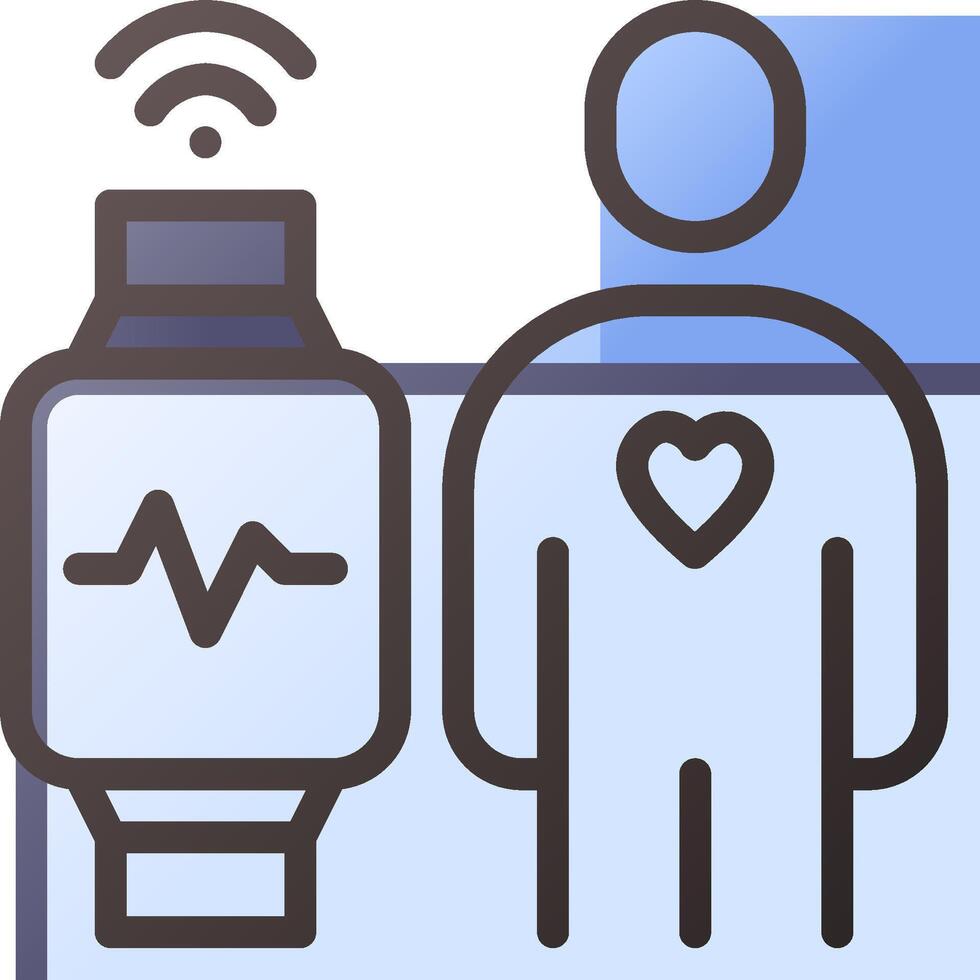 A man with a heart monitor and a smart watch vector