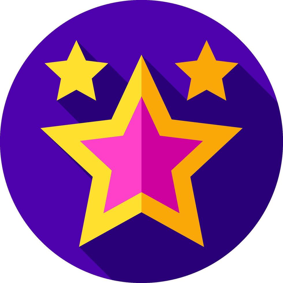 A purple star with three stars on it vector