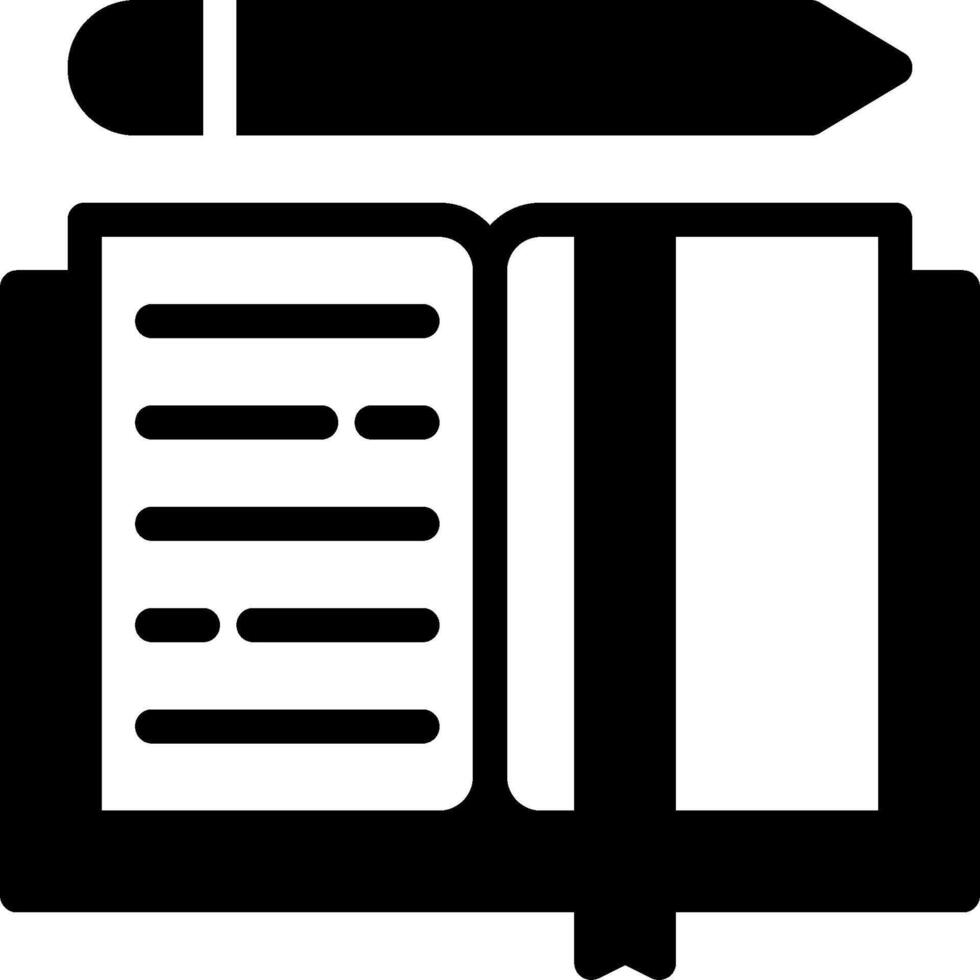 An open book and pencil icon vector