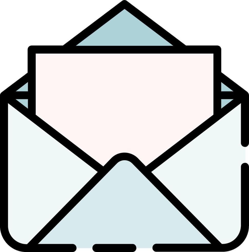 An open envelope with a note inside vector