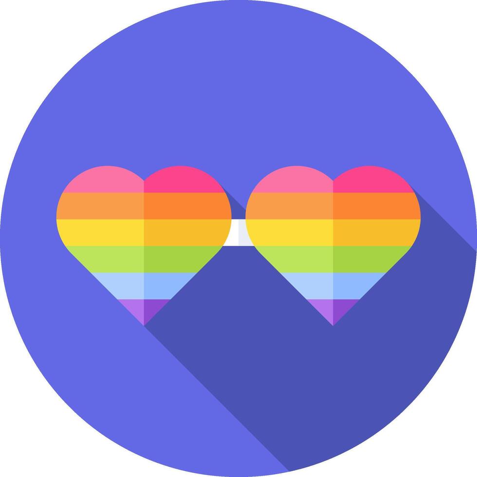Two heart shaped glasses with rainbow colors vector