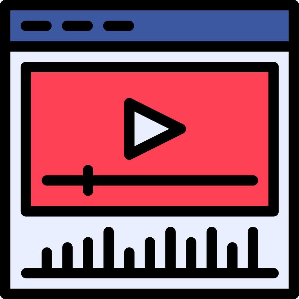 A player icon with a red and blue background vector