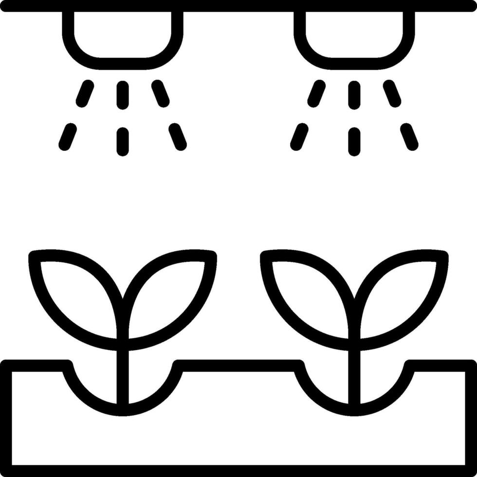 A black and white icon of a plant growing in a pot vector
