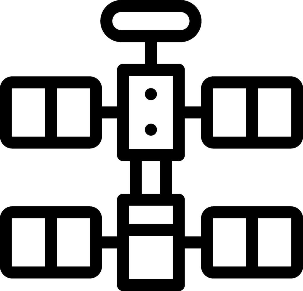 A black and white image of a satellite vector