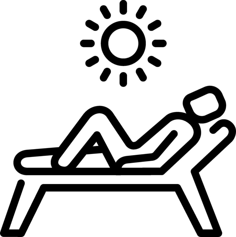 Sun lounger icon vector