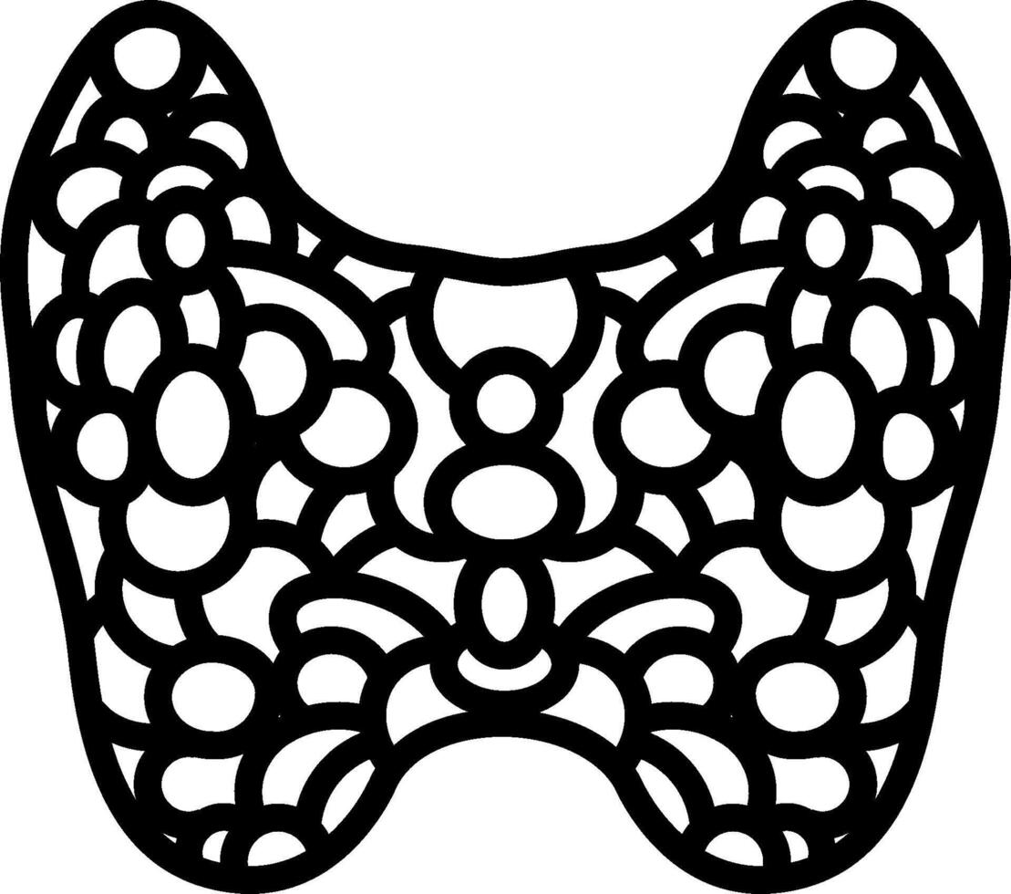 A black and white drawing of a lace pattern vector