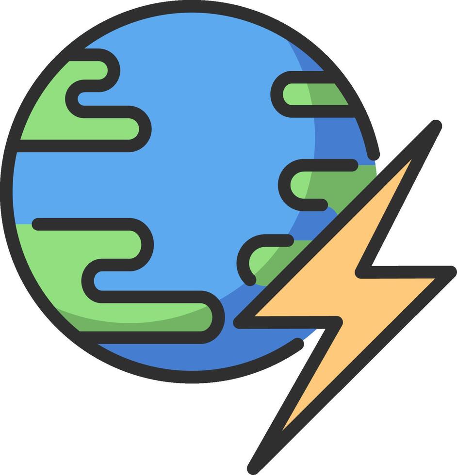 Earth lightning icon vector