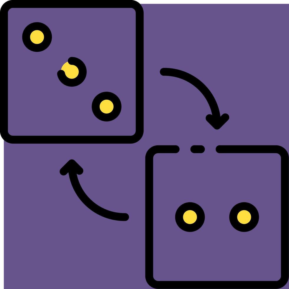 Two dice with yellow dots on them vector