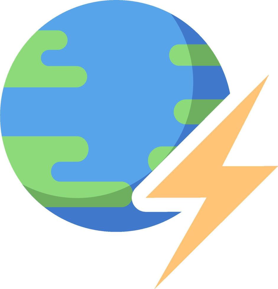 Earth lightning icon vector