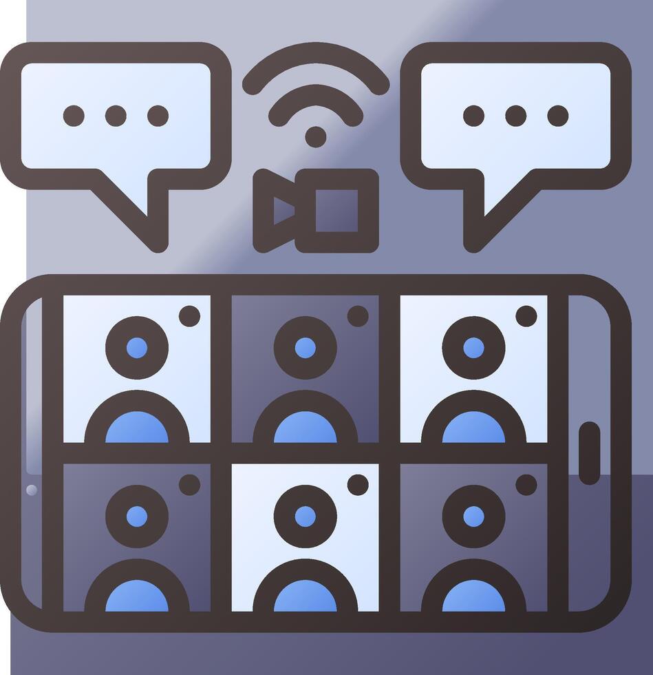 conferencing with speech bubbles vector
