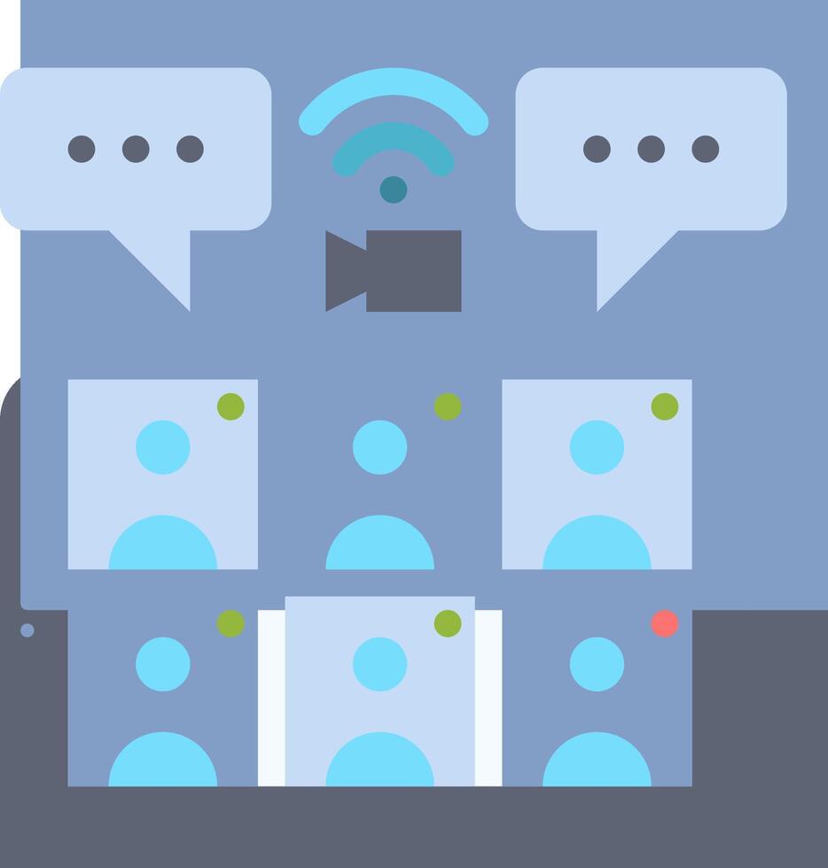 conferencing with speech bubbles vector