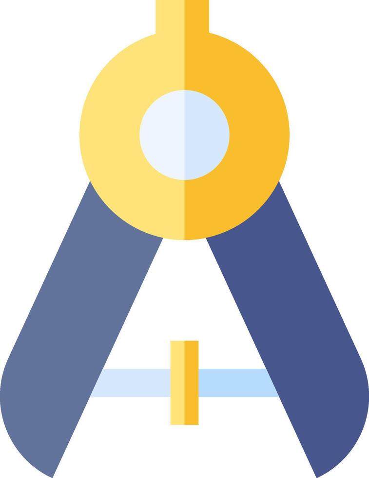 A yellow and blue compass icon vector