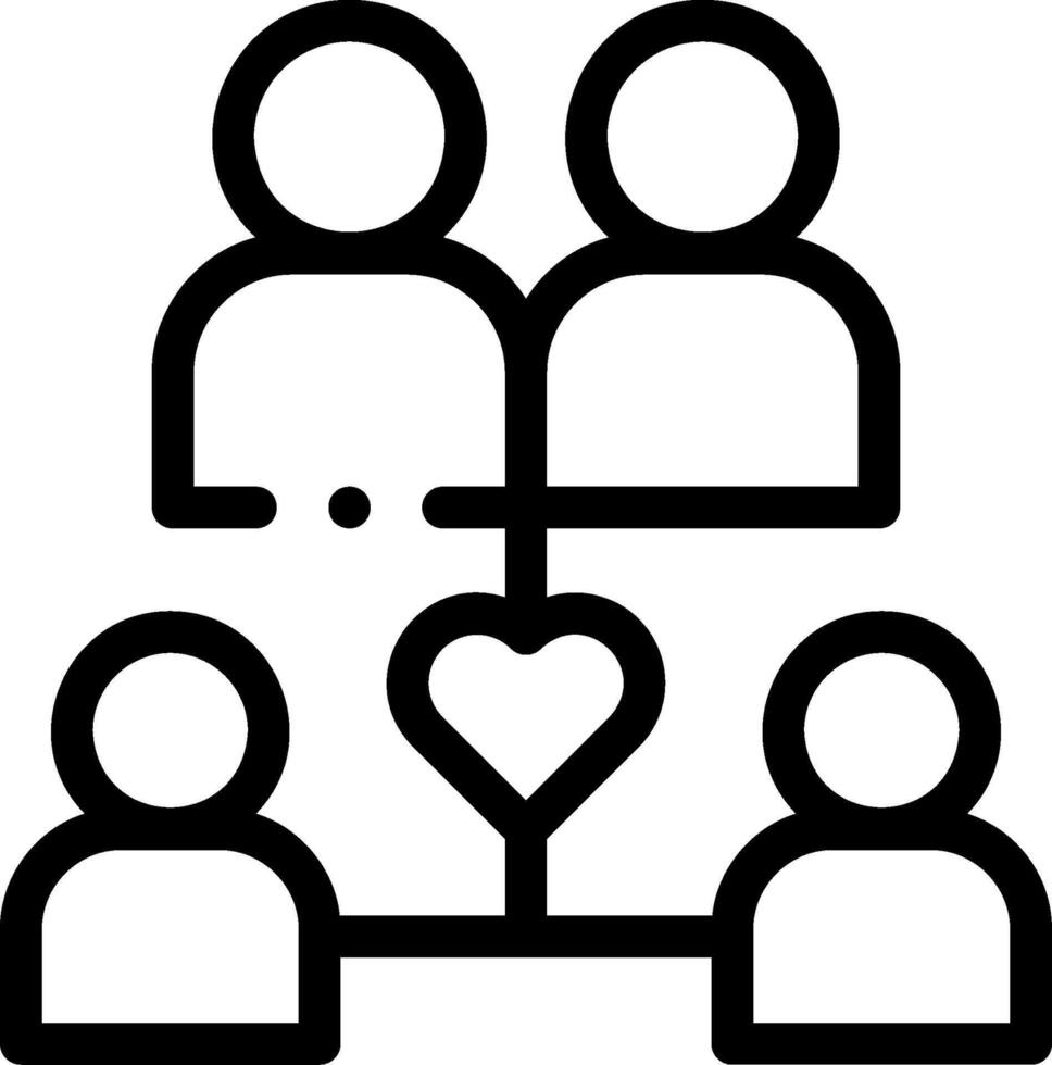 A group of people with a heart in the middle vector