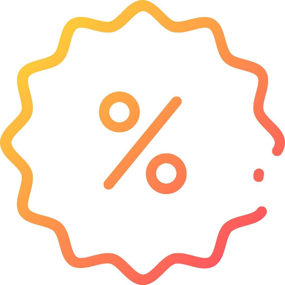 A flat icon of a percentage sign vector
