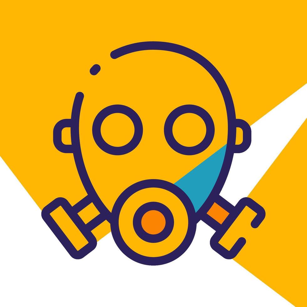A gas mask icon on a yellow background vector