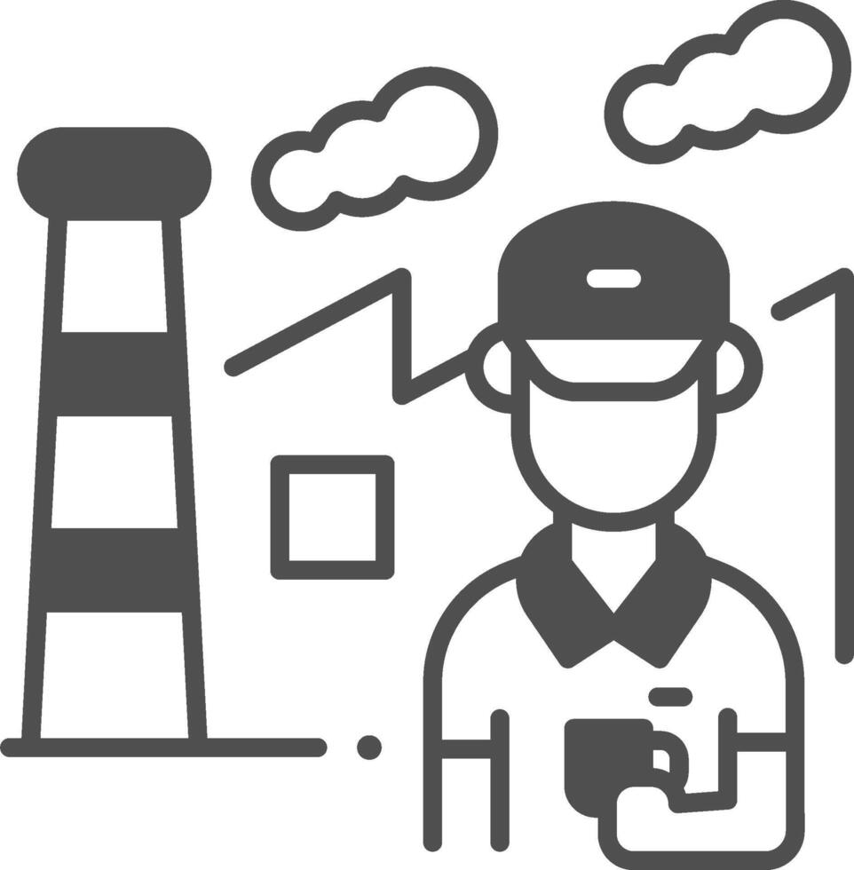 A man in a hat and cap holding a cup of coffee vector