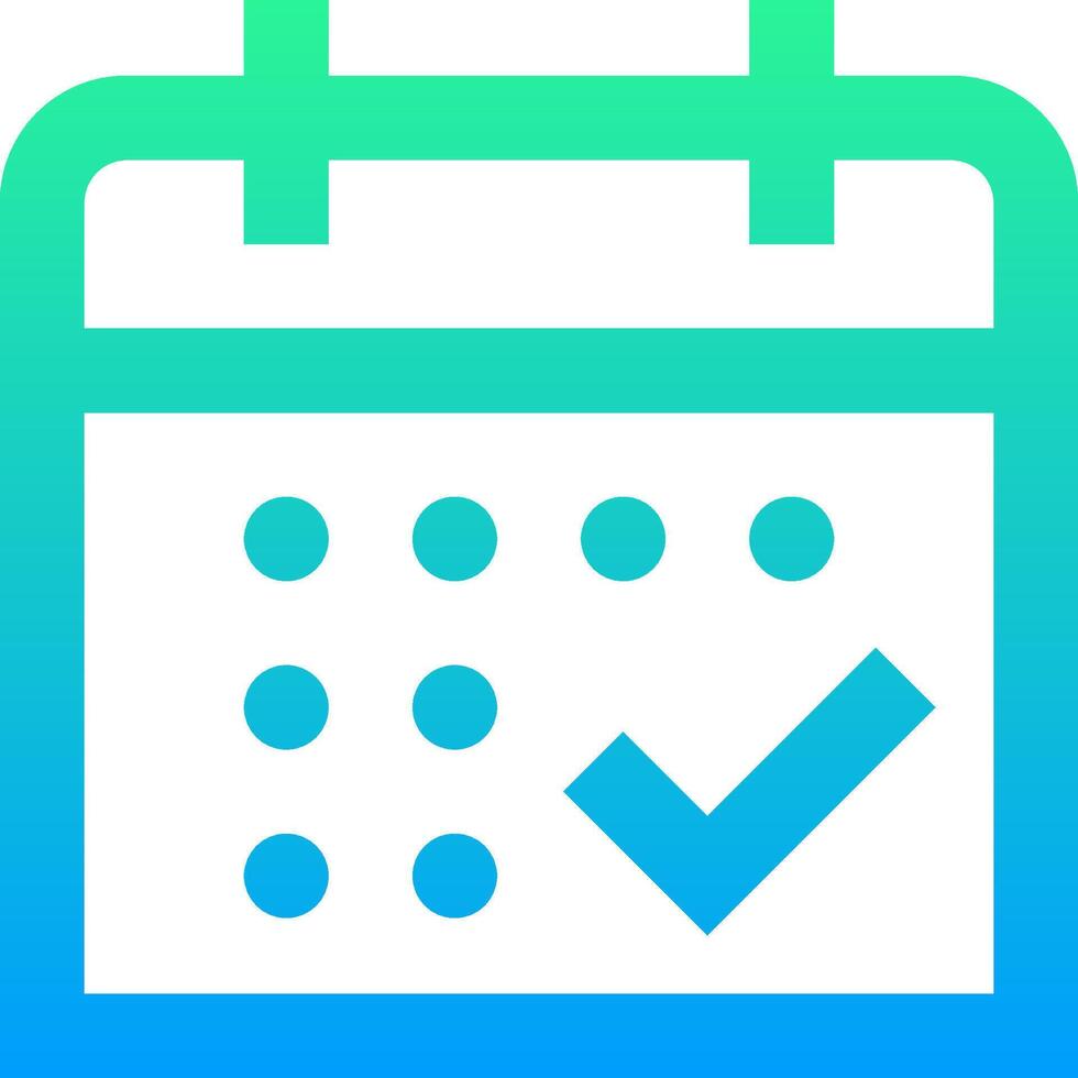A calendar icon with a check mark vector