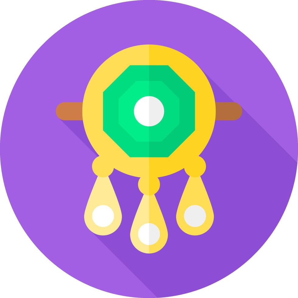 A purple circle with a green and yellow design vector