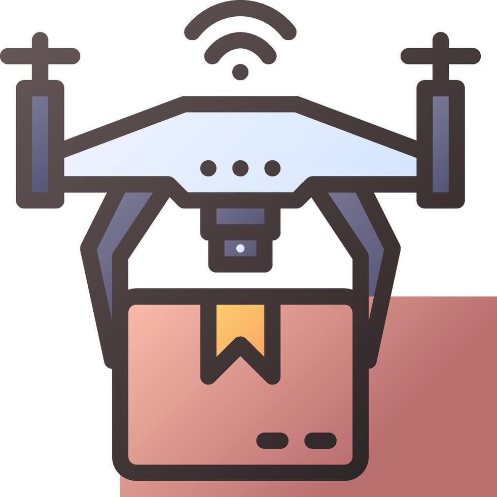 A drone with a box on top of it vector