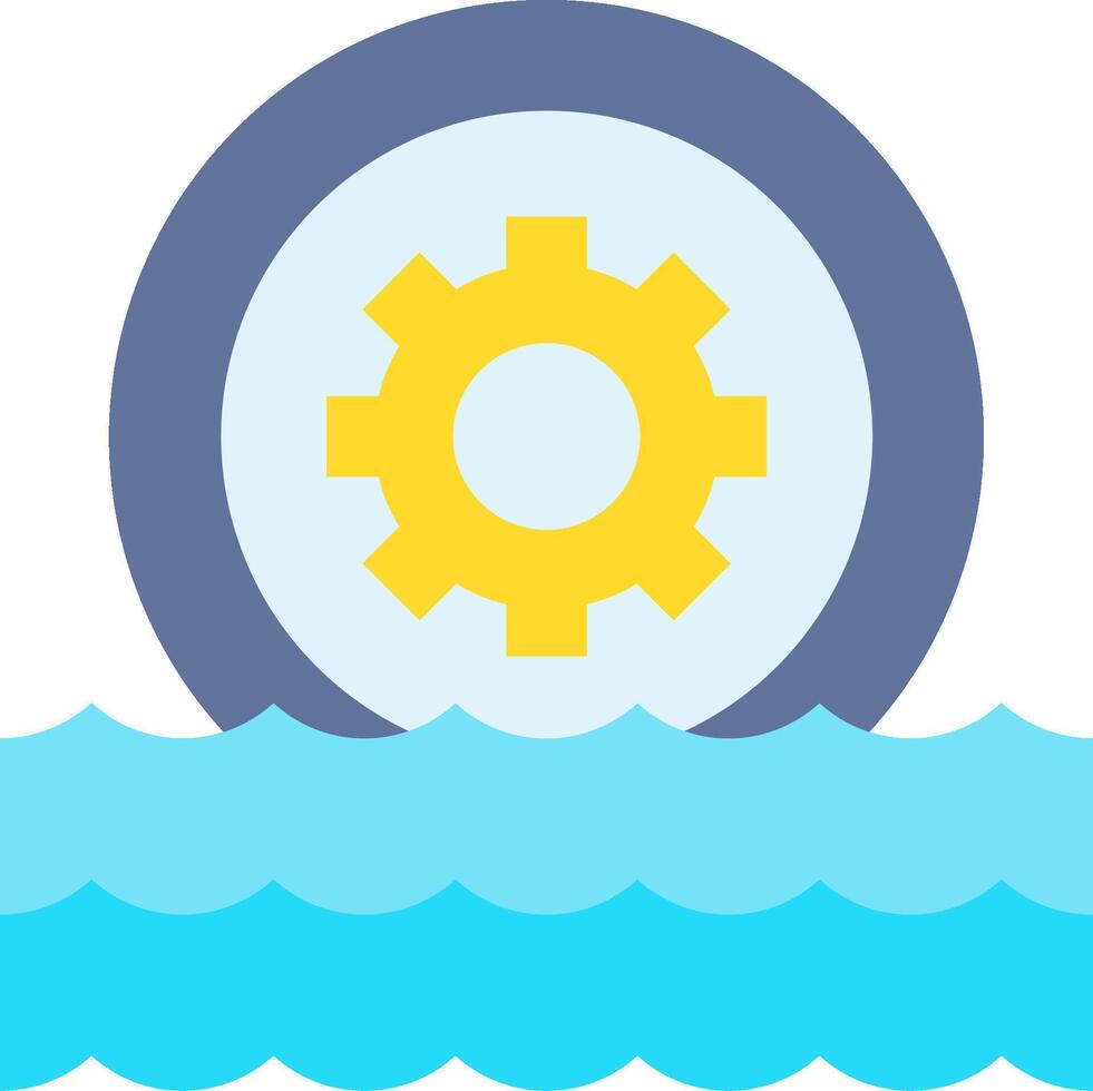 A gear wheel in the water with a wave vector