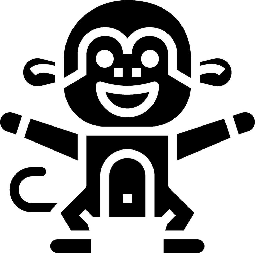 A black and white monkey with arms outstretched vector