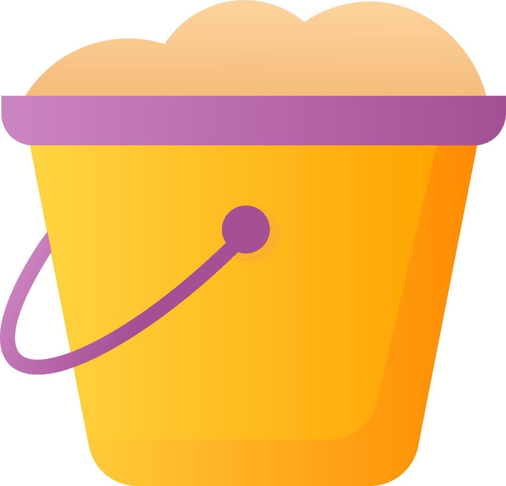A yellow bucket with a purple handle vector